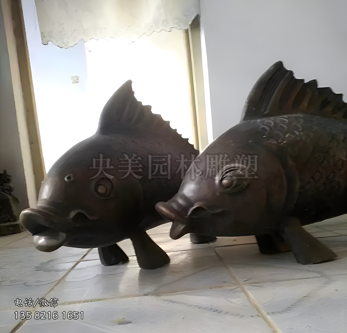 銅雕鯉魚雕塑