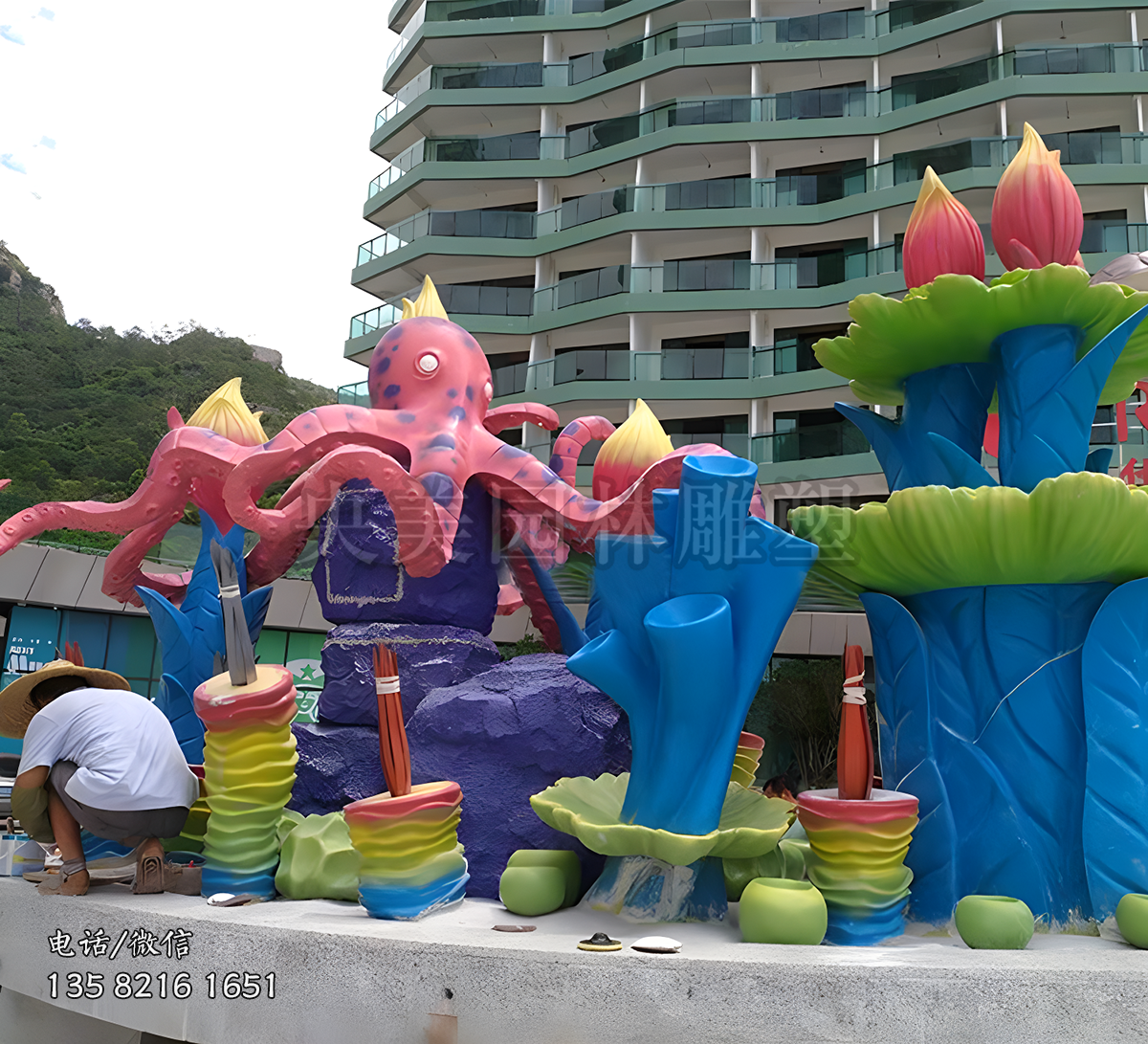 兒童游樂(lè)場(chǎng)章魚景觀主題雕塑