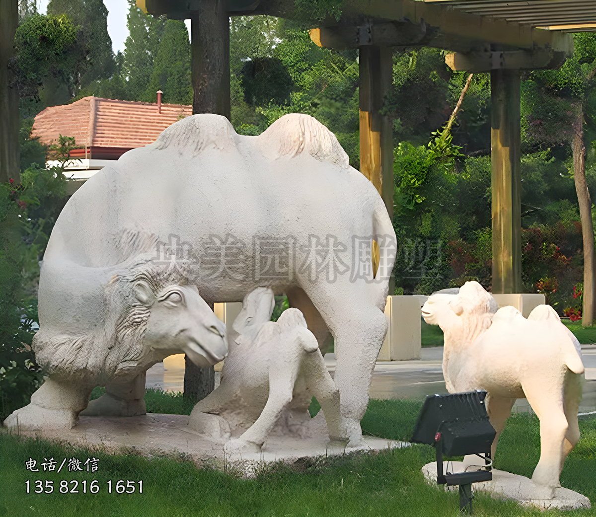 母子駱駝石雕