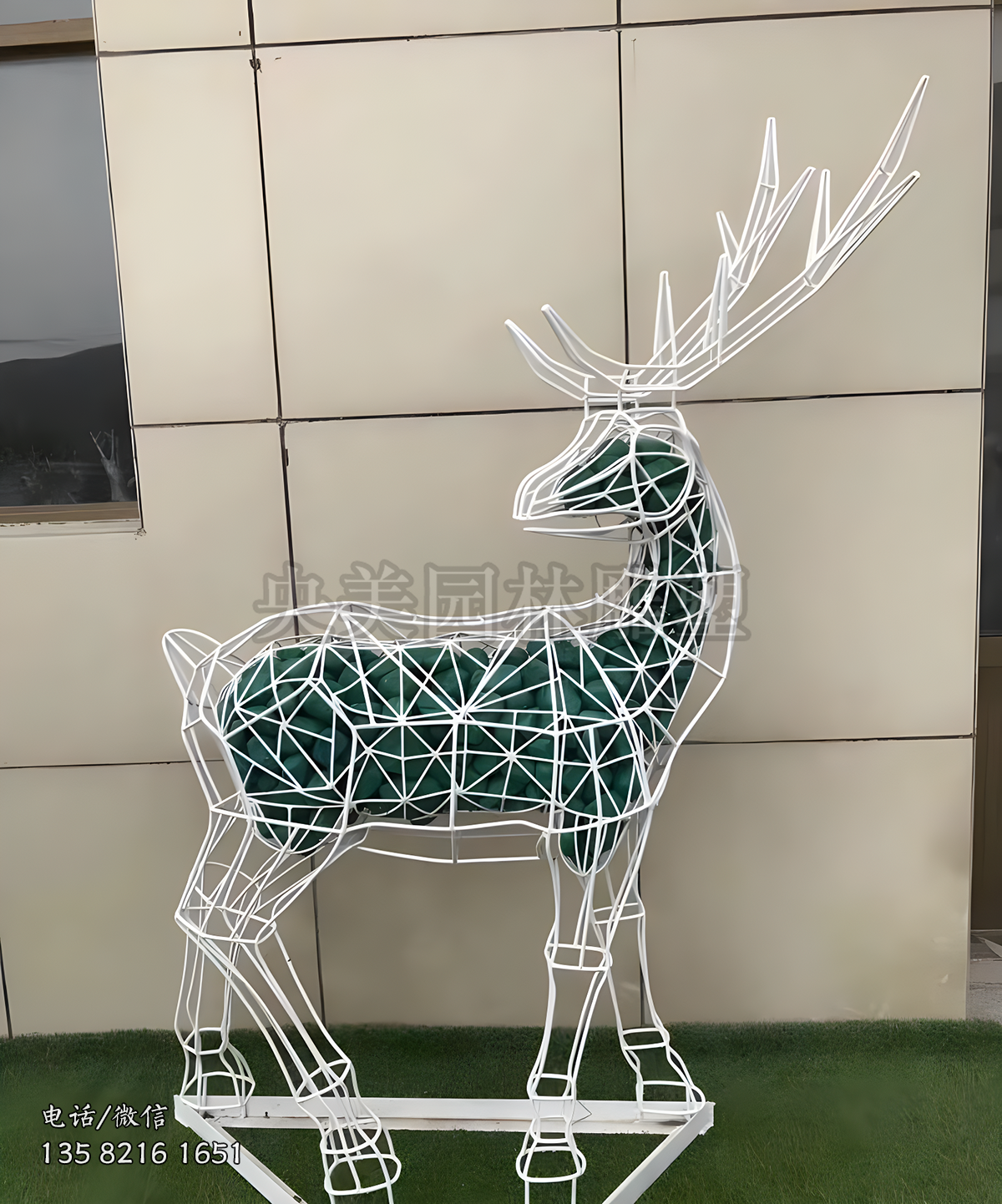 創意鏤空編織鹿雕塑