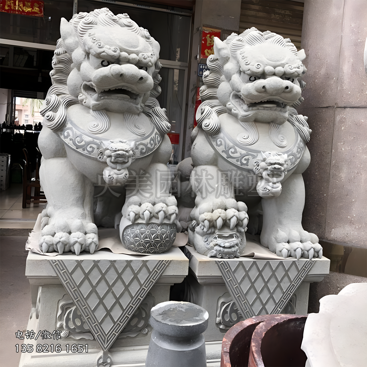 傳統石雕獅子花崗巖獅子雕塑