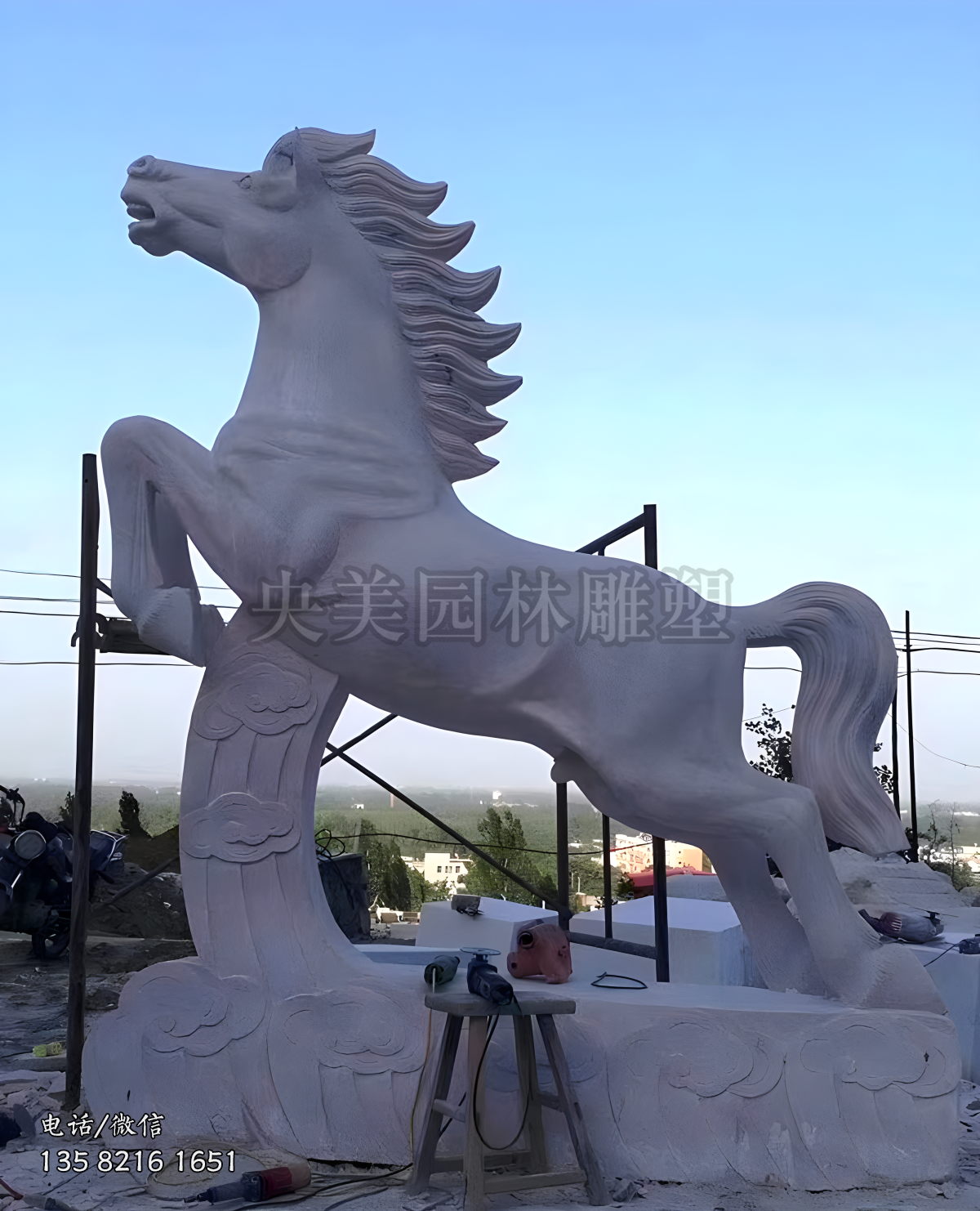 漢白玉石雕馬