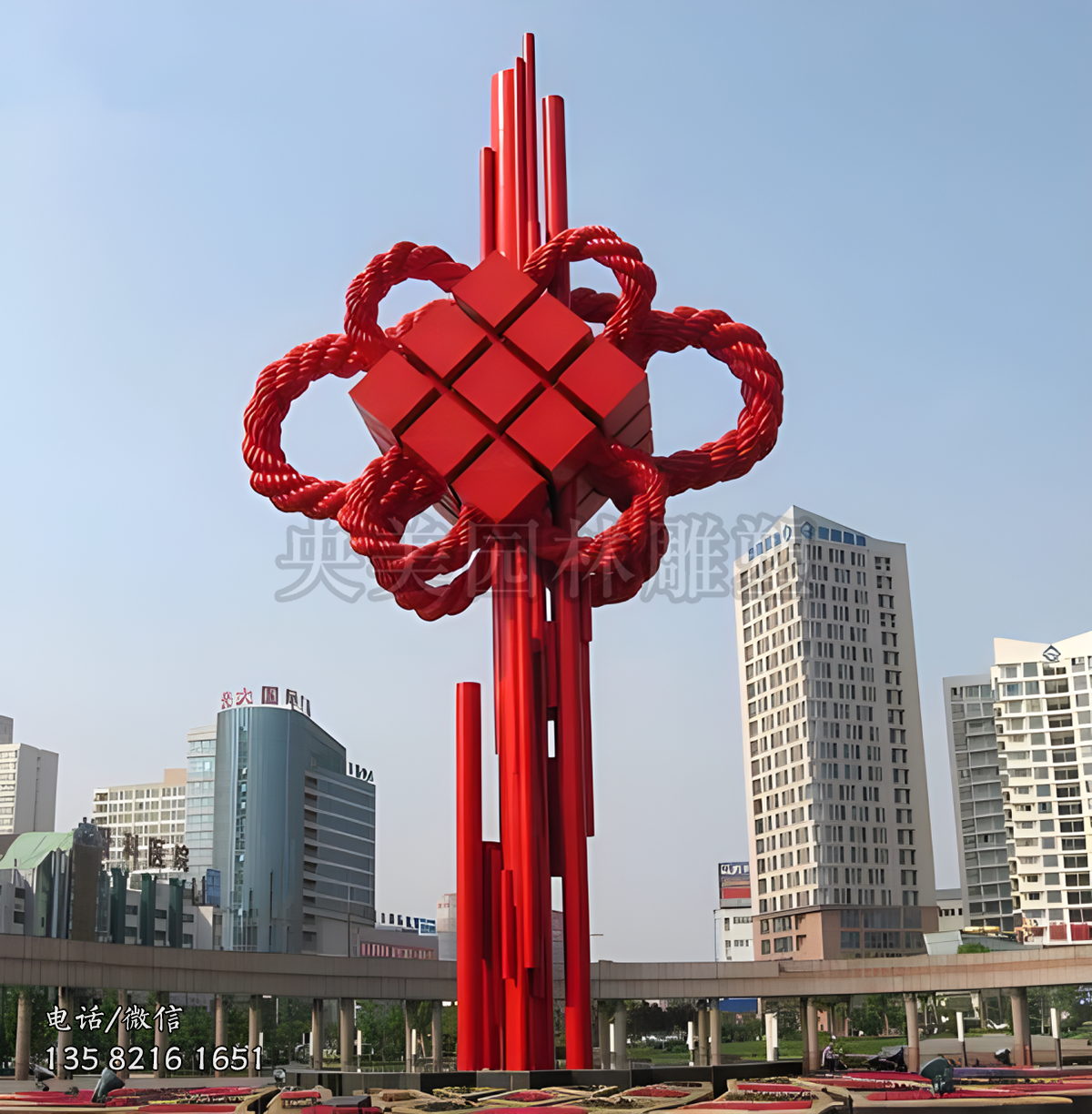 不銹鋼中國結大型景觀雕塑
