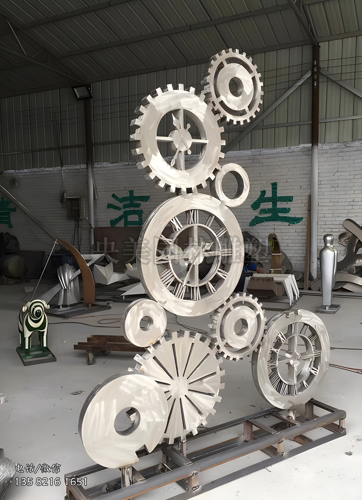 不銹鋼景觀(guān)齒輪雕塑擺件