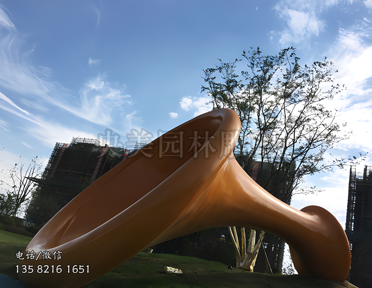 創(chuàng)意喇叭聽(tīng)筒不銹鋼景觀雕塑