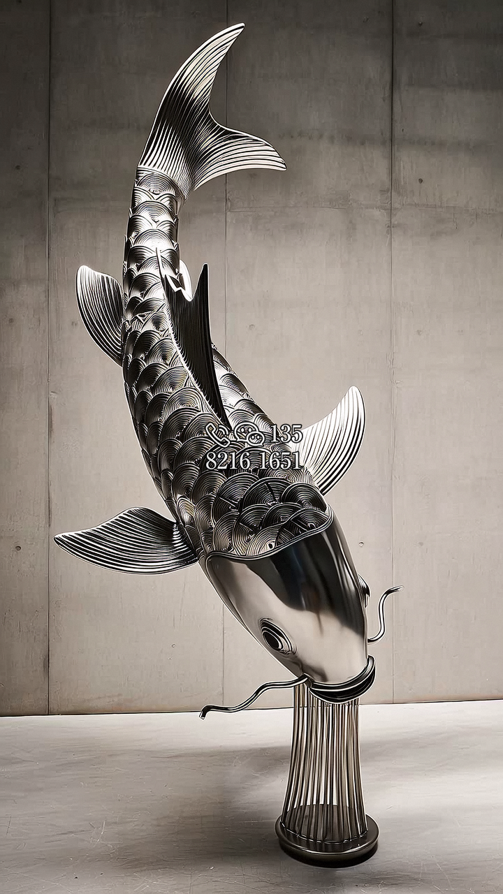 ~鯉魚不銹鋼雕塑