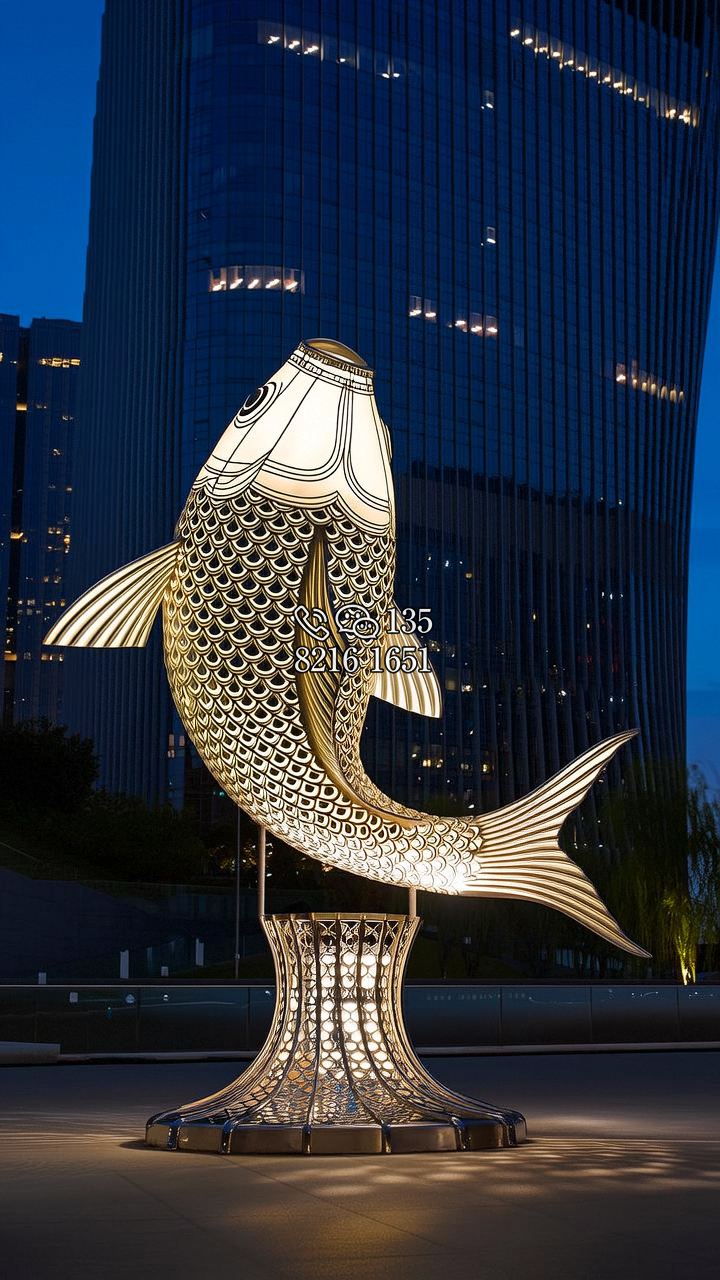 ~鯉魚不銹鋼雕塑