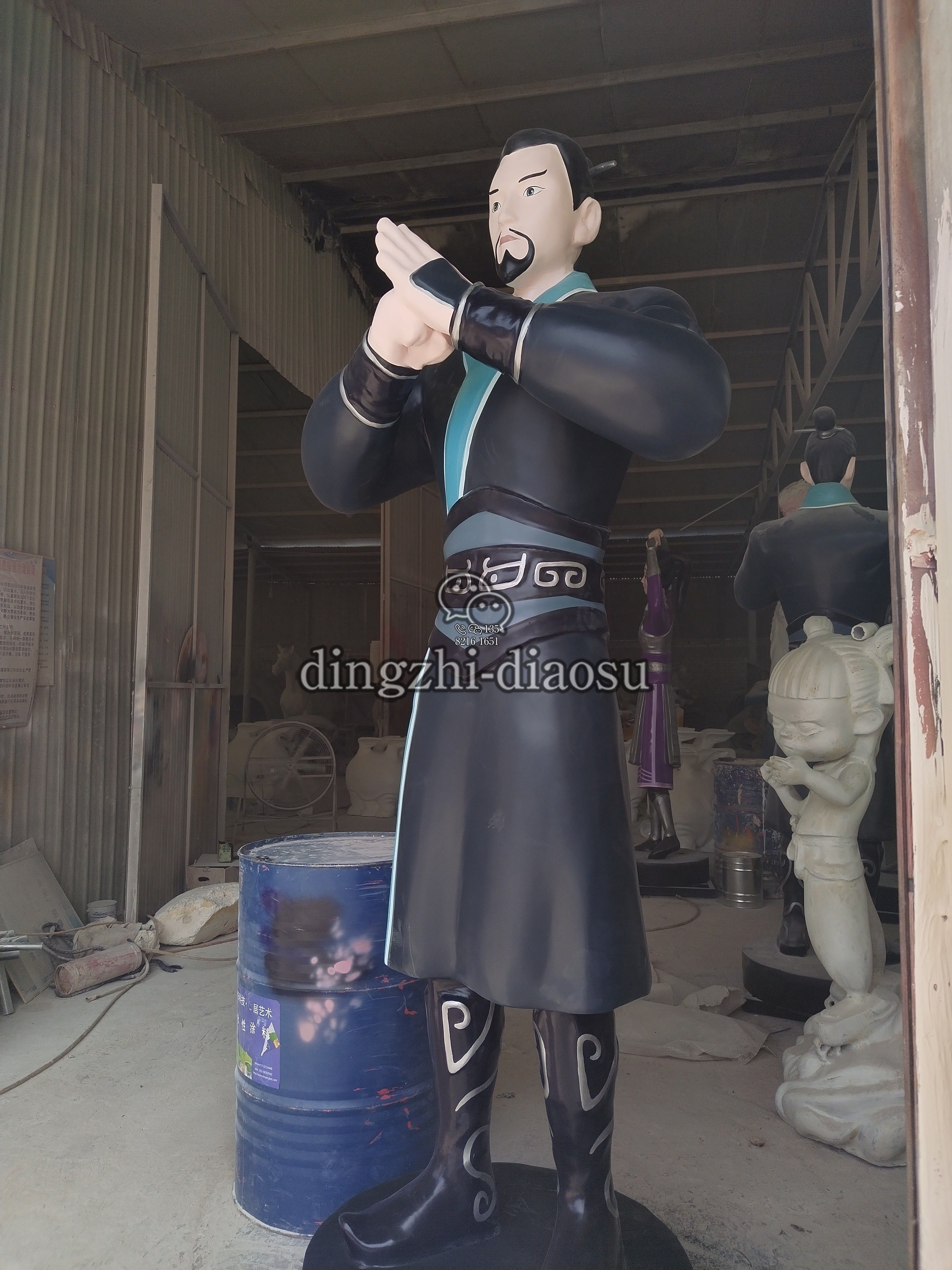 2.8米李靖玻璃鋼雕塑