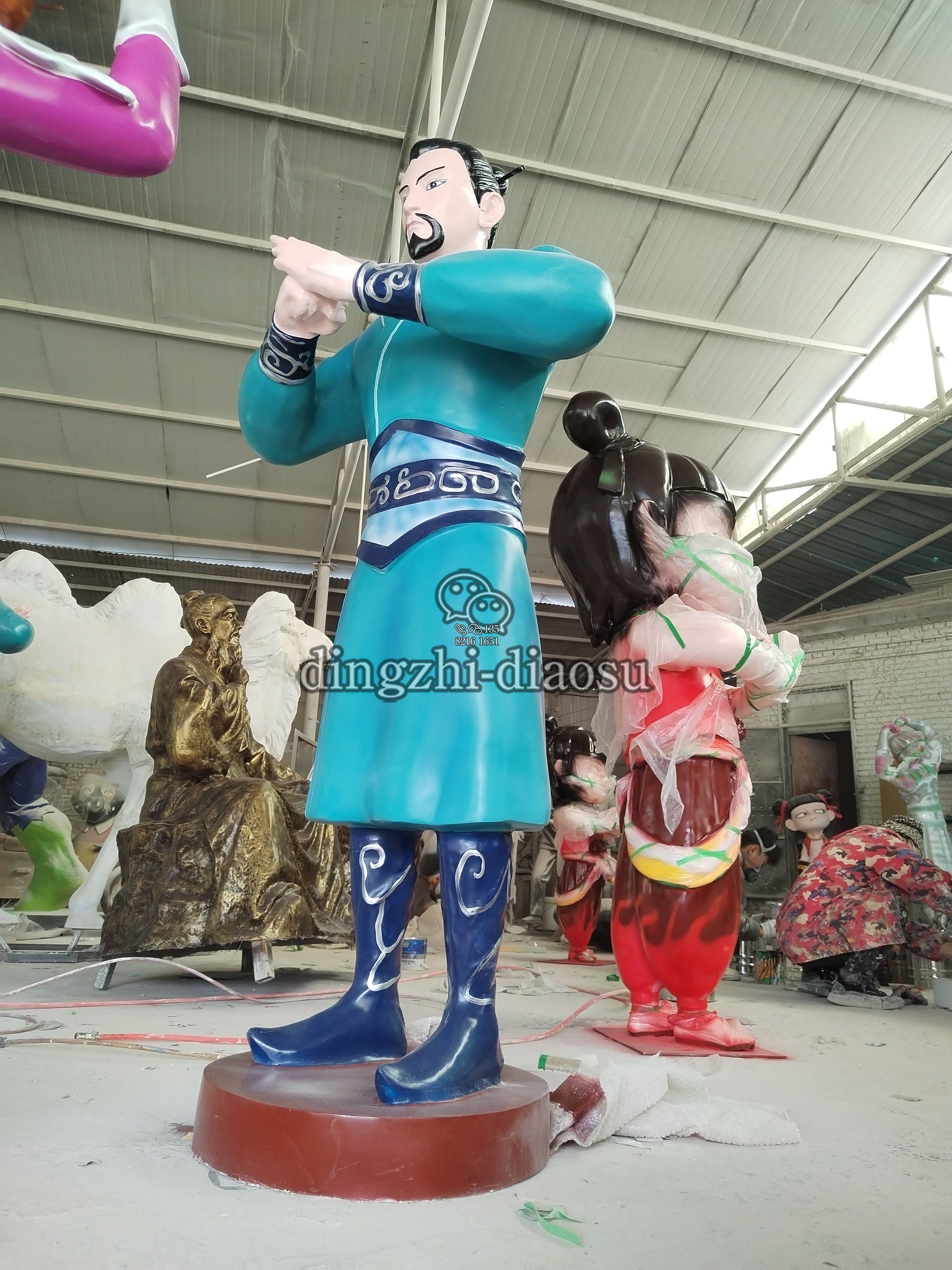 1.9米李靖玻璃鋼雕塑