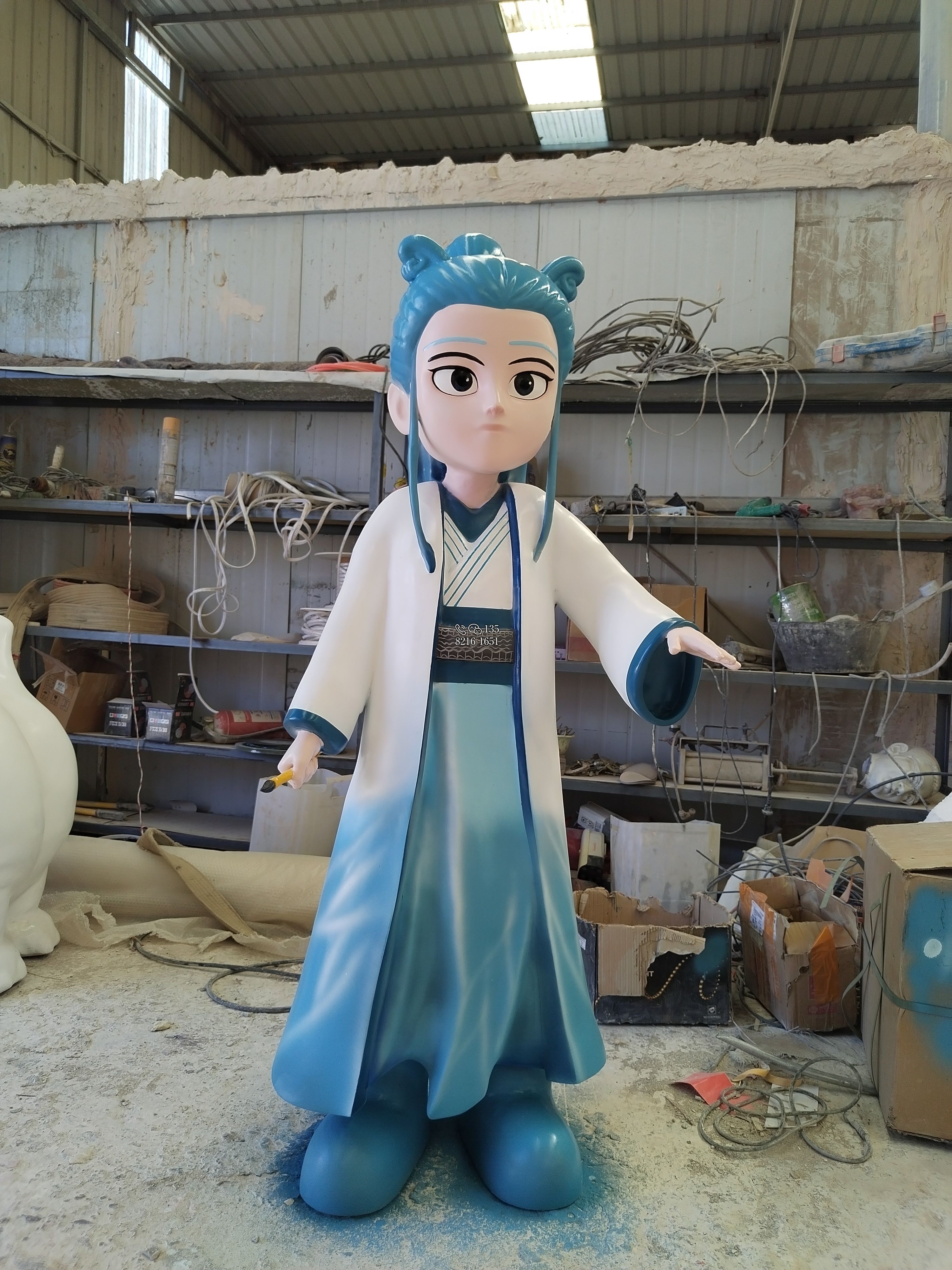 3d打印卡通敖炳雕塑玻璃鋼雕塑
