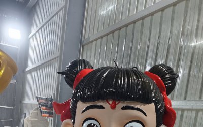 1.5米坐姿比心哪吒，玻璃鋼雕塑萌力來(lái)襲！